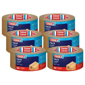 Cinta de embalaje marrón Tesapack STRONG PAPER - 6 rollos