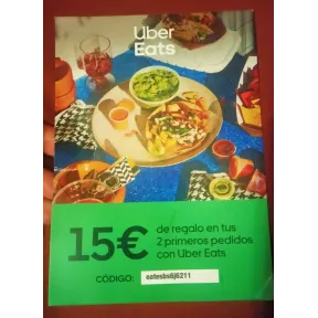 Ahorra 15€ en tus primeros dos pedidos de Uber Eats