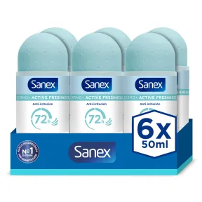 Desodorante Antitranspirante Roll-On Sanex Dermo+ Freshness 6x50ml