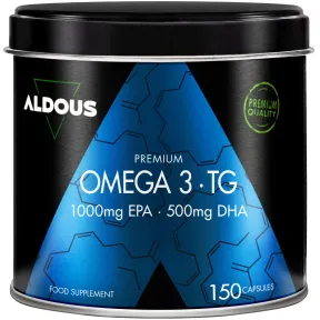 Cápsulas Premium Omega 3 - 150 cápsulas de 1000 mg EPA y 500 mg DHA