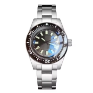 Reloj de buceo automático 41mm Negro Gris con Lume y Zafiro