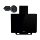 Campana Teka DVB 64140 TOS BK, Cristal negro, 400 m³h