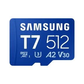 Tarjeta microSD Samsung T7, 512 GB, UHS-I U3, 4K UHD