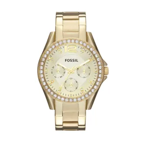 Reloj Cronógrafo Fossil Riley para Mujer con Correa Dorada 38MM