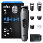 Recortadora AIO3535g Todo en Uno Braun Series 3, Gris
