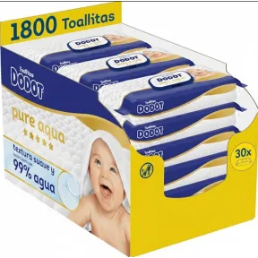Toallitas Dodot Pure Aqua 1800 Unidades en 30 Paquetes