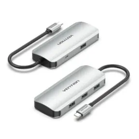 Hub de Aluminio TNAHB 5 Puertos USB-C y MicroUSB 5000Mbits