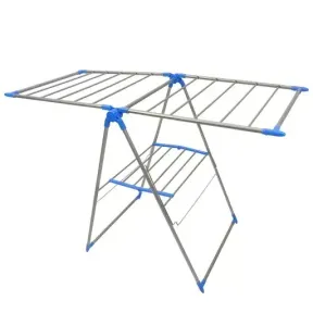Tendedero Metálico Plegable con Alas para Ropa