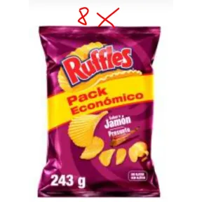 Ruffles jamón 243 g - Paquete de 8 unidades por 1,49 €