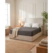Cama CALAMO beige con cabecero 145x110x205cm