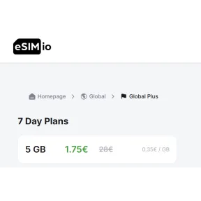 5GB eSIM Válida por 7 Días en 150+ Países