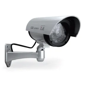 Cámara de vigilancia alámbrica exterior 180° en negro y plata