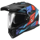 Casco LS2 MX702 Pioneer II en negro, azul, rojo y gris
