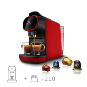 Cafetera L'OR Barista y 210 cápsulas de café Rossa