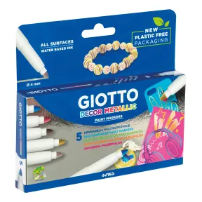 Rotuladores Giotto Decor Metallic para Múltiples Superficies, 5 un.