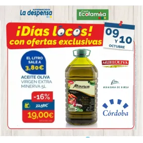 Aceite de Oliva Virgen Extra MINERVA 5L por 19€