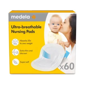 Discos absorbentes respirables Medela para lactancia, 60 unidades