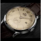 Orient Bambino automático, esfera champán, correa marrón