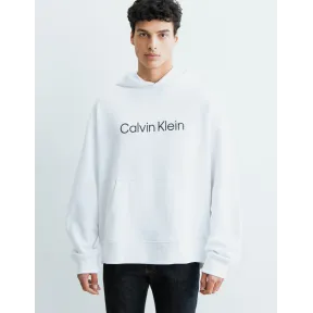 Sudadera blanca con capucha 100% algodón Calvin Klein