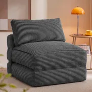 Sofá Cama Plegable VASAGLE de Pana y Espuma Densa 89x195 cm
