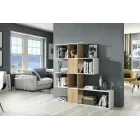 Estantería blanca artik y roble canadiense ZIG ZAG