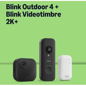 Blink Outdoor 4 y Videotimbre 2K+ con Pilas, Negro