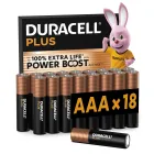 Pilas Alcalinas Duracell Plus AAA (18 unidades)