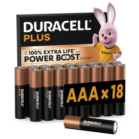 Pilas Alcalinas Duracell Plus AAA (18 unidades)