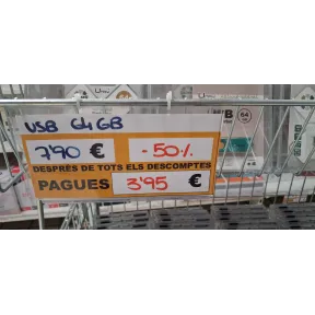 Pendrive Umay 64GB en Carrefour Outlet Terrassa