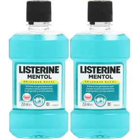 Listerine mentol, enjuague bucal 250 ml, paquete de 2
