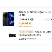 Xiaomi 17 Ultra 16GB 1TB + Kit de Fotografía GRATIS