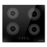 Placa de Inducción 60 cm, 4 Fuegos, 7200 W, Función Boost