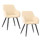 Sillas de Comedor Terciopelo con Patas de Metal - 2 Piezas