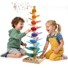 Montessori: árbol de sonido y pista de canicas de madera