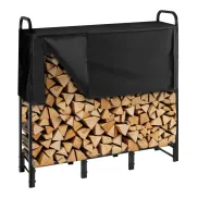 Estante de Leña de Metal 122x32c, Soporte Resistente 181kg