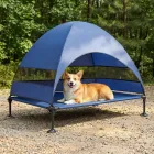 Tumbona azul marino para perros con techo de alto rendimiento