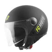 Casco a reacción negro mateamarillo FC-Moto Square-RS TALLAS S M
