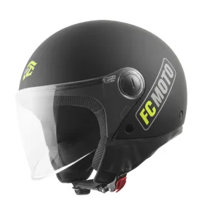 Casco a reacción negro mateamarillo FC-Moto Square-RS TALLAS S M