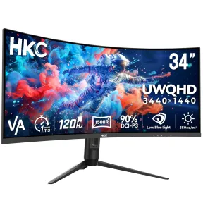 HKC 34" Curvo Gaming Monitor - UWQHD VA 120Hz 1ms