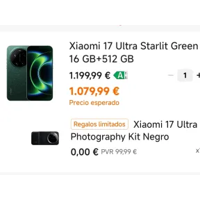Xiaomi 17 Ultra 512GB + Kit Fotografía GRATIS, solo 972€