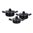 Juego de 3 pzas de ollas de aluminio.