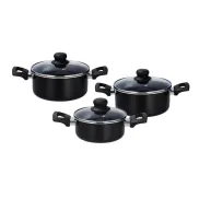 Juego de 3 pzas de ollas de aluminio.