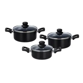 Juego de 3 pzas de ollas de aluminio.