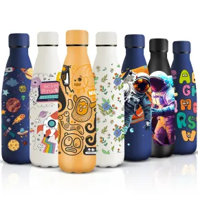 Botella de Agua de Acero Inoxidable 500ML - Naranja Grafiti
