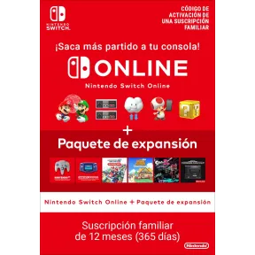 Suscripción Familiar a Nintendo Switch Online + Expansión