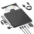 Grabador Externo de DVD/CD 8 en 1 con Hub USB y Lector de Tarjetas