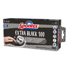 Guantes desechables de vinilo negros Spontex, talla L, 100 unidades