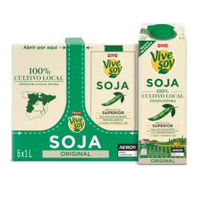 Bebida de Soja Vivesoy 100% Local - Pack 6 x 1L