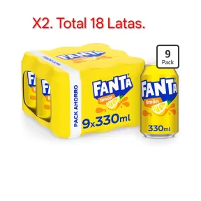 Fanta Limón Bajo en Calorías Pack de 18 Latas 330 ml