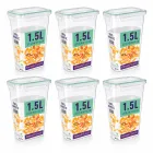 Pack de 6 Recipientes de 1,5L Herméticos con Tapa